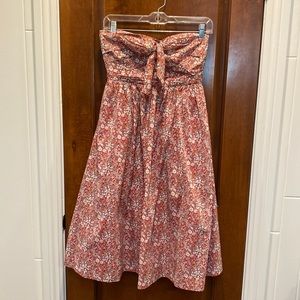 Strapless J. Crew floral dress